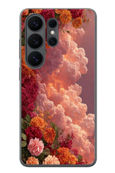 Le Balvo Samsung Galaxy S26 Ultra Uyumlu Güller ve Bulutlar Baskılı Silikon Kılıf ürün görseli 1