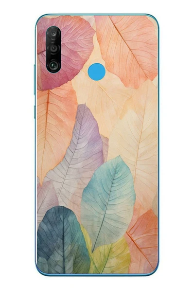 Le Balvo Huawei P30 Lite Uyumlu Hafif Yapraklar Baskılı Silikon Kılıf ürün görseli 1