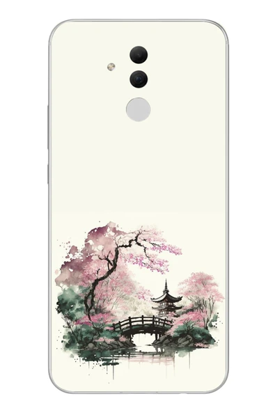 Le Balvo Huawei Mate 20 Lite Uyumlu Japon Bahçesi Baskılı Silikon Kılıf ürün görseli 1
