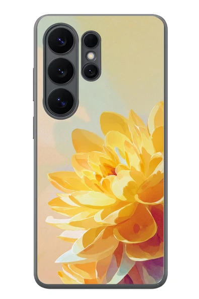 Le Balvo Samsung Galaxy S26 Ultra Uyumlu Sarı Çiçek Baskılı Silikon Kılıf ürün görseli 1