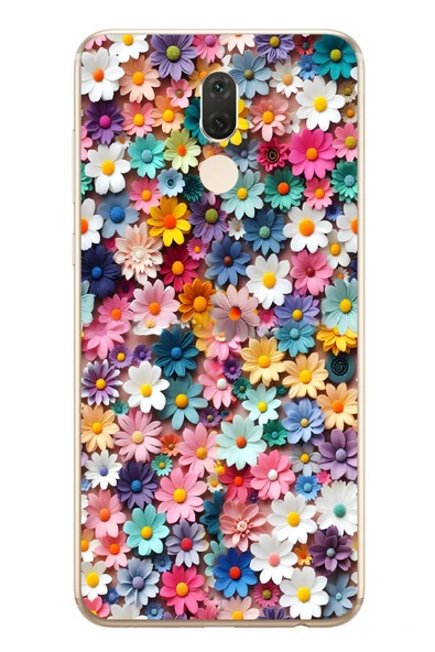 Le Balvo Huawei Mate 10 Lite Uyumlu Pastel Çiçekler Baskılı Silikon Kılıf ürün görseli 1