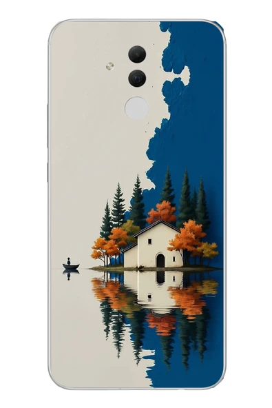 Le Balvo Huawei Mate 20 Lite Uyumlu Sonbahar Evi Baskılı Silikon Kılıf ürün görseli 1