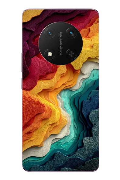 Le Balvo Honor Magic 7 Lite Uyumlu Renk Dalgaları Baskılı Silikon Kılıf ürün görseli 1