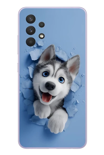 Le Balvo Samsung Galaxy A32 Uyumlu Sibirya Kurdu Baskılı Silikon Kılıf ürün görseli 1