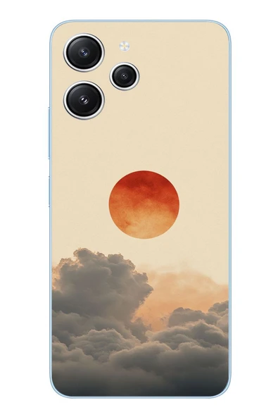 Le Balvo Redmi 12 Uyumlu Bulut ve Güneş Baskılı Silikon Kılıf ürün görseli 1