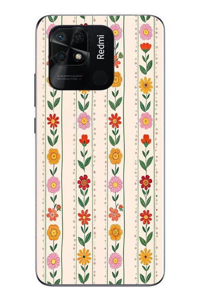 Le Balvo Redmi 10C Uyumlu Çiçekler ve Yaprakları Baskılı Silikon Kılıf ürün görseli 1
