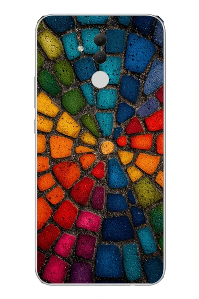 Le Balvo Huawei Mate 20 Lite Uyumlu Gökkuşağı Renkli Kaldırım Baskılı Silikon Kılıf ürün görseli 1
