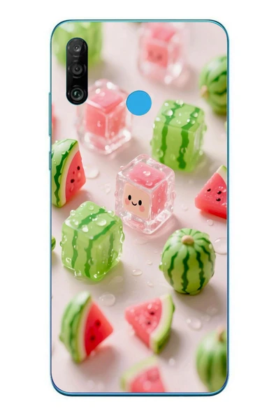 Le Balvo Huawei P30 Lite Uyumlu Buzlu Karpuz Baskılı Silikon Kılıf ürün görseli 1