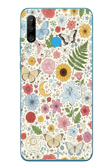 Le Balvo Huawei P30 Lite Uyumlu Bitkilerin Ahengi Baskılı Silikon Kılıf ürün görseli 1