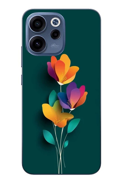 Le Balvo Oppo Reno 15F Uyumlu Modernizimin Çicekleri Baskılı Silikon Kılıf ürün görseli 1