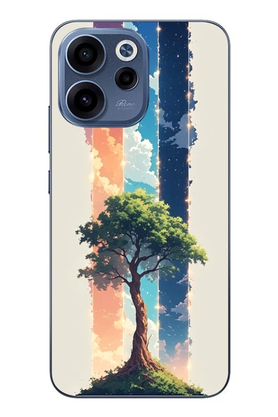Le Balvo Oppo Reno 15F Uyumlu Yalnız Ağaç Dört Mevsim Baskılı Silikon Kılıf ürün görseli 1