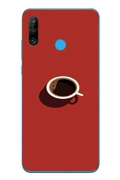 Le Balvo Huawei P30 Lite Uyumlu Sade Kahve Kupası Baskılı Silikon Kılıf ürün görseli 1