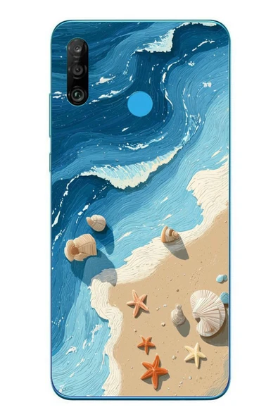 Le Balvo Huawei P30 Lite Uyumlu Deniz Yıldızı Tatilde Baskılı Silikon Kılıf ürün görseli 1