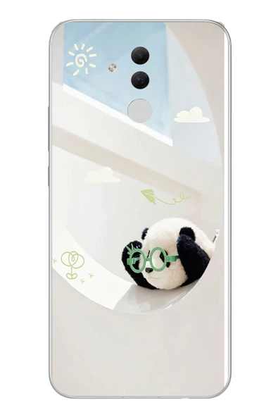 Le Balvo Huawei Mate 20 Lite Uyumlu Gözlüklü Panda Baskılı Silikon Kılıf ürün görseli 1