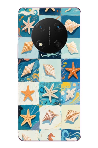 Le Balvo Honor Magic 7 Lite Uyumlu Deniz Kabukları Baskılı Silikon Kılıf ürün görseli 1