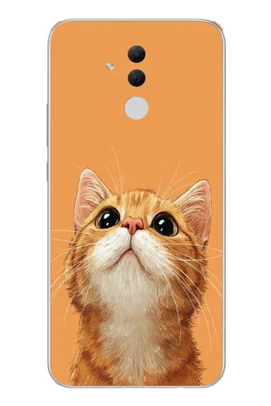 Le Balvo Huawei Mate 20 Lite Uyumlu Masum Kedi Baskılı Silikon Kılıf ürün görseli 1