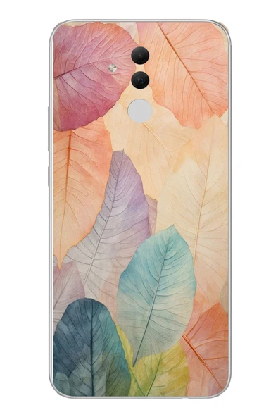 Le Balvo Huawei Mate 20 Lite Uyumlu Hafif Yapraklar Baskılı Silikon Kılıf ürün görseli 1
