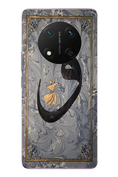 Le Balvo Honor Magic 7 Lite Uyumlu Vav Harfi Gri Baskılı Silikon Kılıf ürün görseli 1