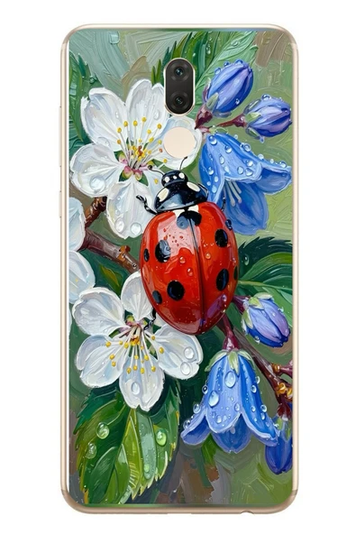 Le Balvo Huawei Mate 10 Lite Uyumlu Uğur Böceği Yağlı Boya Baskılı Silikon Kılıf ürün görseli 1