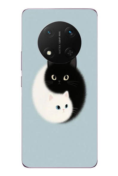 Le Balvo Honor Magic 7 Lite Uyumlu Yin Yang Kediler Baskılı Silikon Kılıf ürün görseli 1