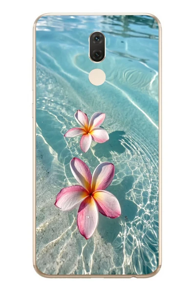 Le Balvo Huawei Mate 10 Lite Uyumlu Denizde Çiçekler Baskılı Silikon Kılıf ürün görseli 1
