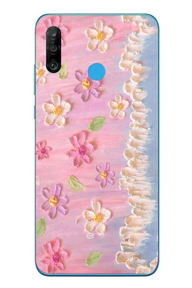 Le Balvo Huawei P30 Lite Uyumlu Çiçek Dalgaları Baskılı Silikon Kılıf ürün görseli 1