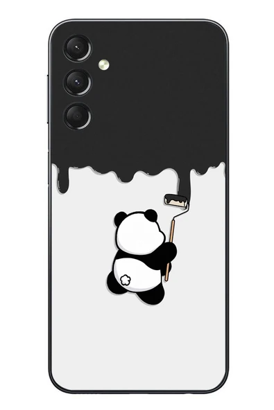 Le Balvo Samsung Galaxy A24 Uyumlu Boyacı Panda Baskılı Silikon Kılıf ürün görseli 1