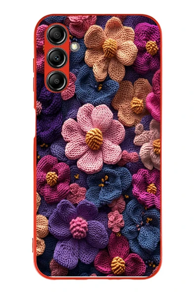 Le Balvo Samsung Galaxy A14 Uyumlu Çiçek Örgüsü Baskılı Silikon Kılıf ürün görseli 1