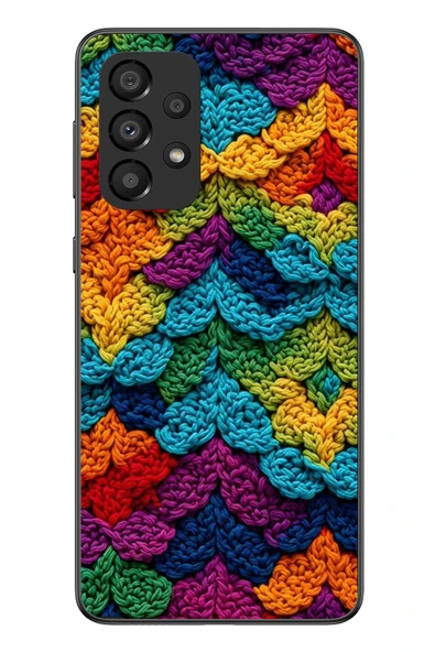 Le Balvo Samsung Galaxy A33 Uyumlu Renkli Örgüler Baskılı Silikon Kılıf ürün görseli 1