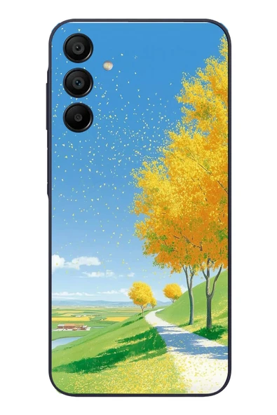 Le Balvo Samsung Galaxy A15 Uyumlu Sarı Sonbahar Ağacı Baskılı Silikon Kılıf ürün görseli 1