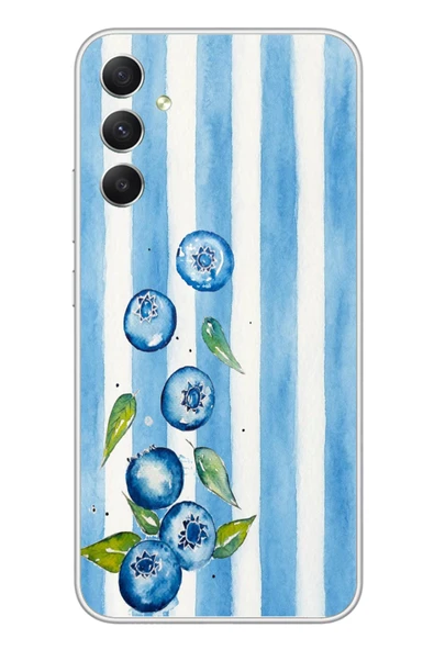 Le Balvo Samsung Galaxy A34 Uyumlu Yaban Mersinleri Baskılı Silikon Kılıf ürün görseli 1