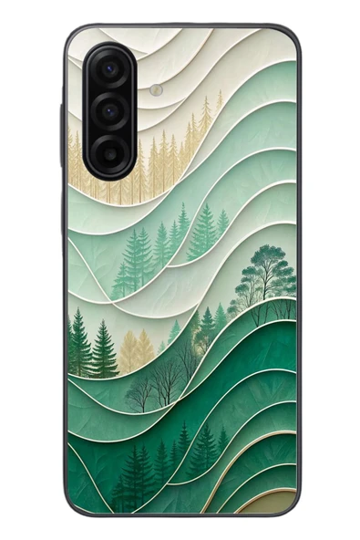 Le Balvo Samsung Galaxy A17 Uyumlu Beyaz Çizgili Orman Baskılı Silikon Kılıf ürün görseli 1