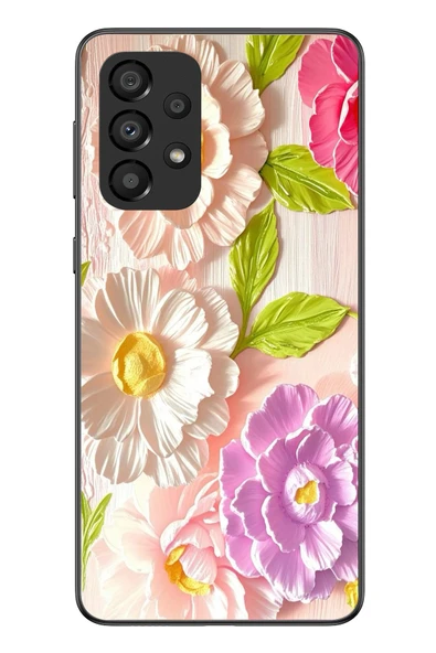 Le Balvo Samsung Galaxy A33 Uyumlu Beyaz Papatyalar Baskılı Silikon Kılıf ürün görseli 1