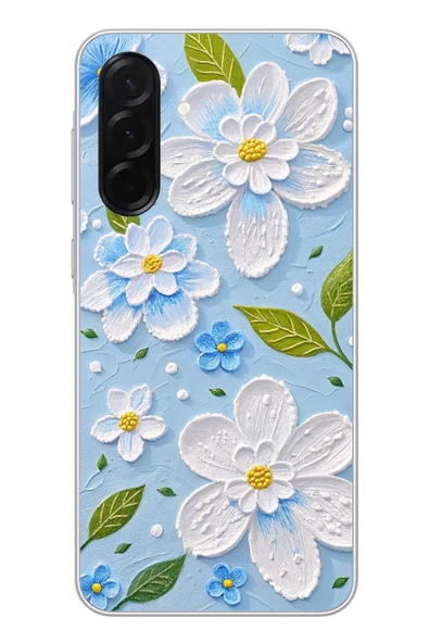Le Balvo Samsung Galaxy A36 Uyumlu Mavi Papatyalar Baskılı Silikon Kılıf ürün görseli 1