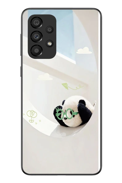 Le Balvo Samsung Galaxy A33 Uyumlu Gözlüklü Panda Baskılı Silikon Kılıf ürün görseli 1