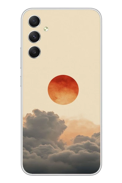 Le Balvo Samsung Galaxy A34 Uyumlu Bulut ve Güneş Baskılı Silikon Kılıf ürün görseli 1