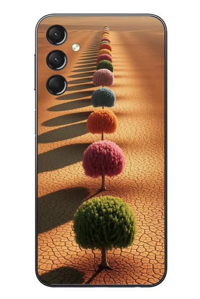 Le Balvo Samsung Galaxy A24 Uyumlu Sıralı Renkli Ağaçlar Baskılı Silikon Kılıf ürün görseli 1