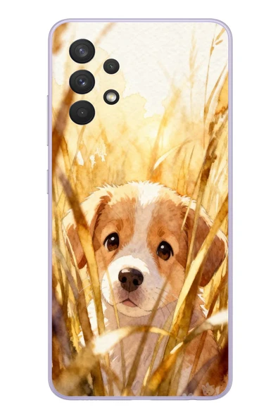 Le Balvo Samsung Galaxy A32 Uyumlu Golden Köpek Baskılı Silikon Kılıf ürün görseli 1