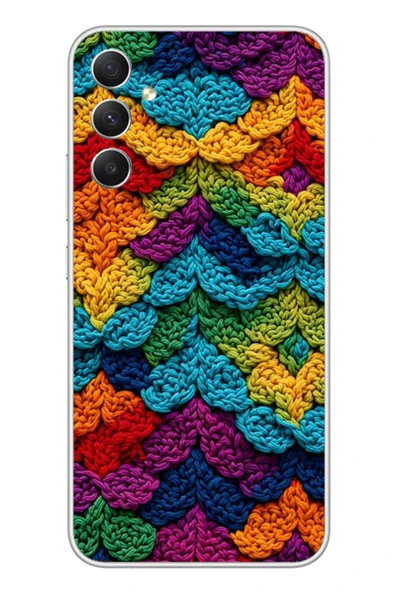 Le Balvo Samsung Galaxy A34 Uyumlu Renkli Örgüler Baskılı Silikon Kılıf ürün görseli 1