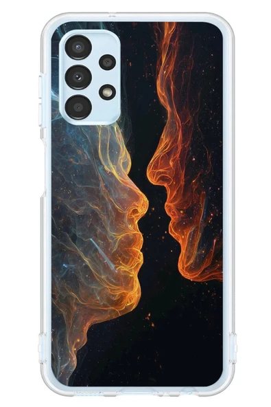 Le Balvo Samsung Galaxy A13 Uyumlu Kavuşan Çizgiler Baskılı Silikon Kılıf ürün görseli 1