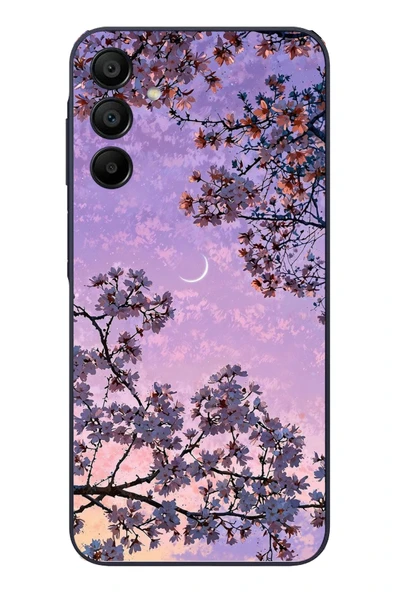 Le Balvo Samsung Galaxy A15 Uyumlu Mor Gökyüzülü Ağaç Baskılı Silikon Kılıf ürün görseli 1