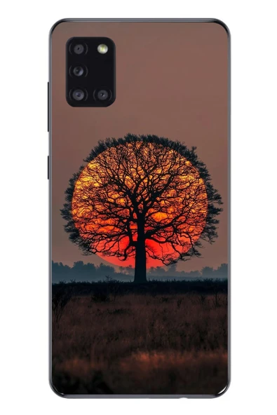 Le Balvo Samsung Galaxy A31 Uyumlu Güneşe Denk Gelen Ağaç Baskılı Silikon Kılıf ürün görseli 1