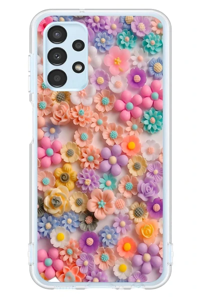 Le Balvo Samsung Galaxy A13 Uyumlu Çiçek Bükleleri Baskılı Silikon Kılıf ürün görseli 1