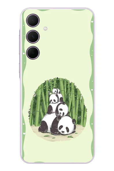 Le Balvo Samsung Galaxy A35 Uyumlu Panda Ailesi Baskılı Silikon Kılıf ürün görseli 1