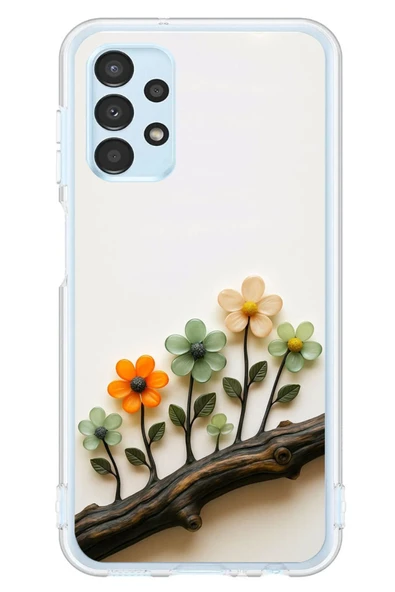 Le Balvo Samsung Galaxy A13 Uyumlu Dalda Açan Çiçekler Baskılı Silikon Kılıf ürün görseli 1