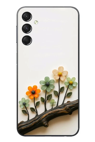 Le Balvo Samsung Galaxy A24 Uyumlu Dalda Açan Çiçekler Baskılı Silikon Kılıf ürün görseli 1