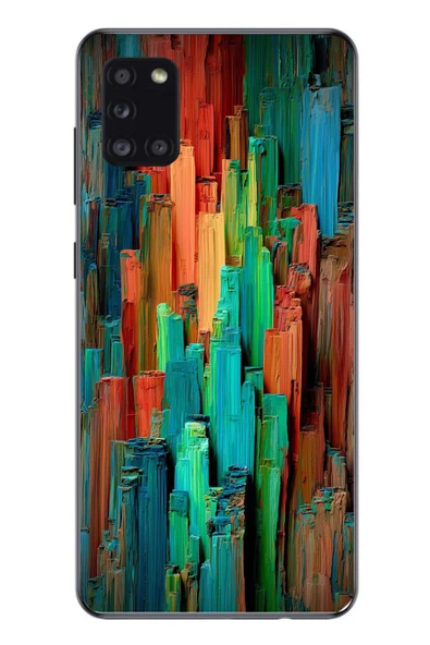 Le Balvo Samsung Galaxy A31 Uyumlu Dikey Renkler Baskılı Silikon Kılıf ürün görseli 1