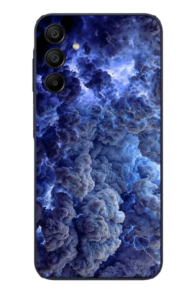 Le Balvo Samsung Galaxy A15 Uyumlu Mor Bulutlar Baskılı Silikon Kılıf ürün görseli 1