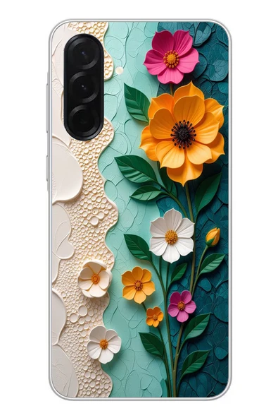 Le Balvo Samsung Galaxy A36 Uyumlu Güzel Modern Çiçekler Baskılı Silikon Kılıf ürün görseli 1
