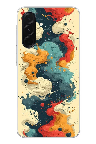Le Balvo Samsung Galaxy A36 Uyumlu Ahenkli Boya İzleri Baskılı Silikon Kılıf ürün görseli 1